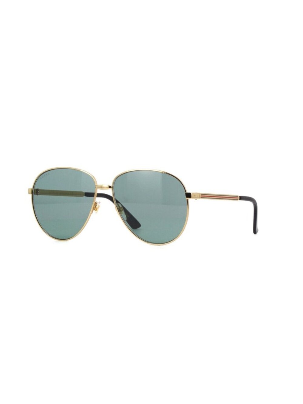 GUCCI Sunglasses GG0138S 001 Gold Green Lens Unisex Lightweight 61-14-145